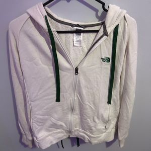 XL North face sweater, white with green accents